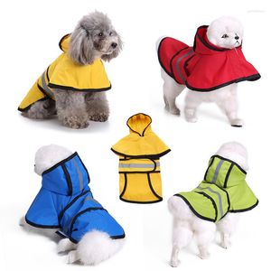 Dog Apparel Pets Clothes Hooded Raincoats Reflective Strip Dogs Rain Coat Jackets Outdoor PU Waterproof Small Cats