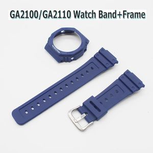 Titta på band Armbandstillbehör Titta på bandramen Bezel för GA-2100/GA-2110 CASE SKYDD COVER WRIST GA2100/GA2110 Strap Watchband 231115