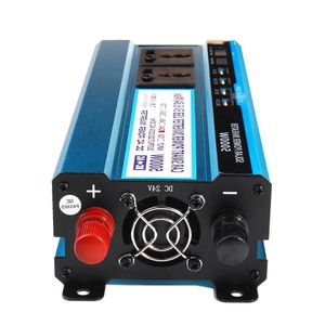 Freeshipping 5000W Solen Power Inverter DC 12V/24V/48V till AC 220V spänningsomvandlare Transformator dubbla display 3 -uttag 4 USB -portar PFWSG