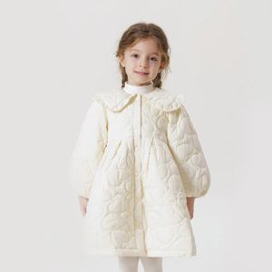 Coat MARC JANIE Girls Lace Lapel Dress Kids Long Jacket for Autumn Winter 231217 231114