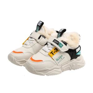 Stiefel Herbst Winter Mädchen Kinder Sportschuhe Atmungsaktive Plüsch Warme Jungen Turnschuhe Weiches Licht Mit Fell Outdoor Kinder Laufen 231115