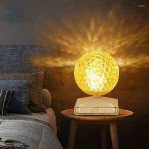 Lampade da tavolo Creative Crystal Ball Lampada di ricarica Soggiorno Camera da letto Moon Atmosphere Led Night Touch Switch Comodino Tricolore