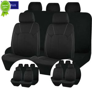 Nuovo coprisedile per auto universale in poliestere nero Set completo Accessori unisex Decorazione interna Protezione per sedile per furgone SUV per auto