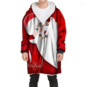 Piumini da uomo di Natale Cappotti 3D da uomo Allunga giacche invernali spesse Casual Costume da festa maschile monopetto Taglie forti XL-4XL