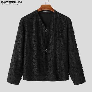 Men's Jackets Fashion Casual Style Tops New Men Fluffy Fabric Cropped Blazers Streetwear Solid Long Sled Suit Coats S-5XL 2023L231116
