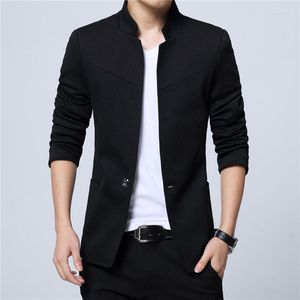 Mäns jackor Tellhigh 2023 Blazer Men's Winter Fashion Stand Collar Man Blazers Slim Fit Mens Black Men Plus Size Parkas