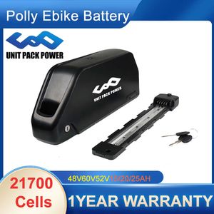 Ebike Batterie 48V 25AH Elektrofahrzeug 60V 20AH 52V 72V 15AH Fahrrad Polly DP-6 Unterrohr 40A BMS 750W 1000W 1500W 2000W