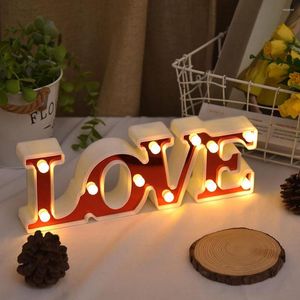 Tischlampen LED-Buchstaben-Nachtlicht Lave-förmige Dekorlampe für Valentinstag-Hochzeitsdekoration