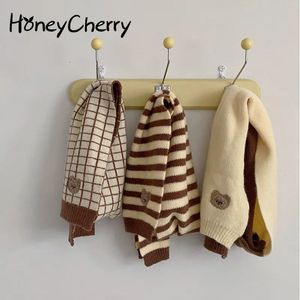 Lenços envolve honeycherry crianças dos desenhos animados cachecol inverno meninos e meninas bebê bonito urso quente cachecol luvas 231115