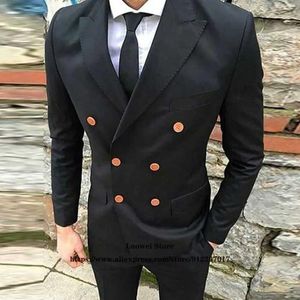 Męskie garnitury Blazers Mens Casual szczyt Lapel 2 -częściowy zestaw Formalny biznes Blazer Klasyczny ślub Tuxedo Terno Masculino Kurtla P