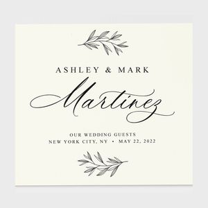 Other Event Party Supplies Wedding Guest Book Personalized Ivory and Black Guestbook P o Album Name Date Calligraphy Handcover for Modern Deco 230414