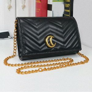 высококачественная дизайнерская сумка Crossbody Marmont Сумки на ремне с цепочкой Сумка-тоут Сумка женская Кошелек GGM Black Ove Heart V Wave Pattern Сумка-мессенджер кошелек для карт