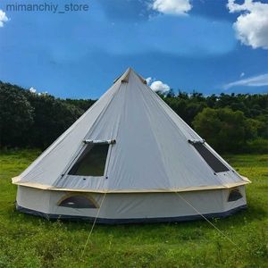 Tendas e abrigos 6-10Persons Glaming Luxury Mongolia Yurt Family Travel Hiking Antistorm Outdoor Camping Cast Tent Silver Coated Função UV Q231117