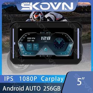 car dvr 5 Inches Motorcycle GPS 1080P Carplay Android AUTO Dashcam With WIFI Dual Lens Motorcycle Black Box Night Vision Video Recorder Q231115