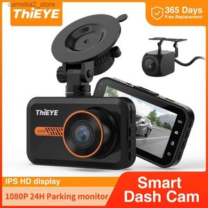 Car DVRs Thieye 1080P HD Car Video Recorder with GPS Tracking Rear Camera 3.0 inch Car Dashcam Car DVR Parking Surveillance Dash Cam Q231115