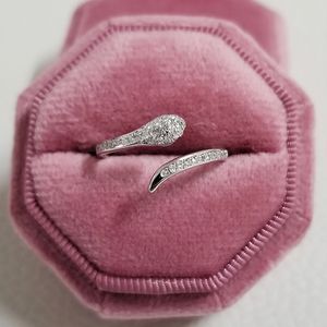 Cute Snake Ring 925 Sterling silver Engagement Wedding Band Rings for women Bridal Diamond Promise Party Jewelry Gift