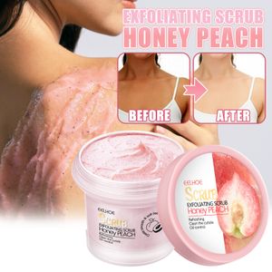 Peach Body Scrub Deep Cleaning Exfoliation Borttagning Kyckling Skin Melanin Fade Reparation Blekning Brighten Care Cream Peeling Scrubs