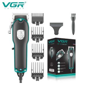 Aparador de cabelo VGR Clipper Máquina de corte profissional elétrica com fio ajustável para homens V 123 231115