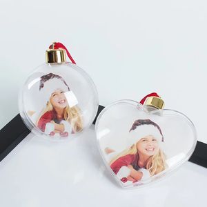 Christmas Decorations 1PC Transparent Po Frame Plastic Fivestar Ball DIY Tree Hanging Decor Kids Gift 231115