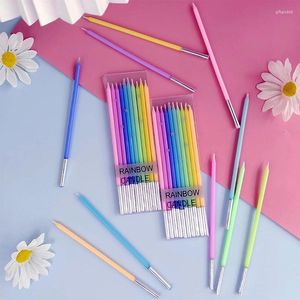 Cake Tools 10PCS Set Creative Pencil Style Happy Birthday Candle Long Rod Curved Thread Baking Decoration Plug-In Dress Up Wedding Kid