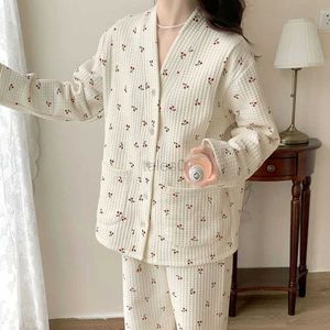 Women's Sleep Lounge 2024 New Autumn Winter Air Cotton Nursing Clothes Spring Postpartum Loungewear Pregnant Women's Pajamas V-neck Loose Homewear zln231115