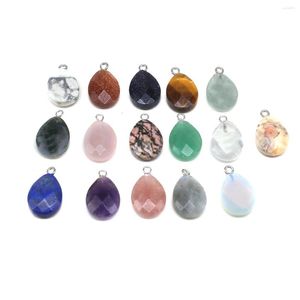 Charms 1st Natural Stone Cut Water Drop Pendant Diy Men's and Women's Charm Necklace Jewelry Ornaments Gift 13x20mm