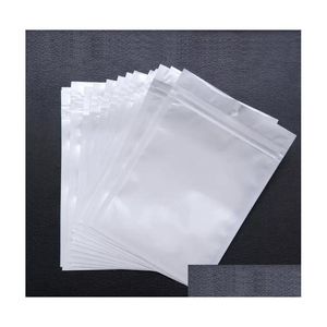 Förpackningspåsar grossist klart vit pärla plast poly opp förpackningspåsar zipp zip detaljpaket smycken mat pvc väska många storlekar dhw6q