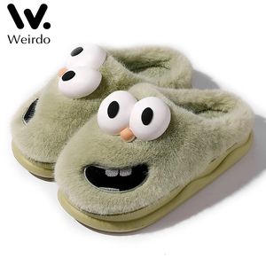 Slippers Fluffy Plush For Women Soft Furry Winter Warm Home Shoes Fuuny Cartoon Big Eye Dog Cozy Couple Indoor Cotton Slides 231115