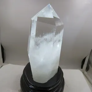 Decorative Figurines Fantastic ! 589g Rare Natural Clear Quartz Single Terminated Crystal Point Wand Tower Reiki Healing Fengshui