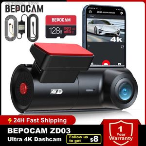 CAR DVRS BEPOCAM ZD03 CAR DVR WIFI UHD DASH CAM 4K För bilövervakningskameror Videoinspelare 2160p DashCam 24H Parkering Monitor Q231115