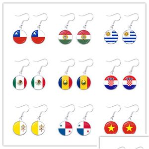 Серьги национального флага национального флага Серьщики Чили Венгрия Уругвай Мексика Румыния Хорватия Ватикан Панама Вьетнамские ювелирные изделия Dhgarden Dhrfx