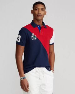 2022! Polo primavera ed estate Nuovo modello Abbinamento colori big pony 3 # T-shirt polo da uomo a righe oblique 100% cotone