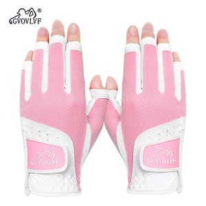 Sports Gloves GVOVLVF 1 Pair Golf Gloves for Women Open Finger Soft Leather Breathable More Comfortable To Wear On Long Nails Fit Ladies Girls 231115