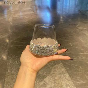 Wine Glasses Diamond Glass Coffee Cup Creative Mountain Whisky Glass Bling Tea Cup Drink Milk Juice Mug Wine Glass Drinkware Accessories Q231115