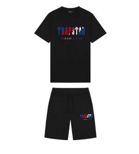 Herren Trapstar T-Shirt Mode Kurzarm Print Outfit Chenille Trainingsanzug Schwarz Baumwolle London Streetwear Klassisches Design 60ess