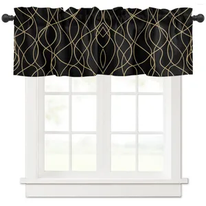 Curtain Twisted Lines Modern Art Black Kitchen Window Curtains Home Decoration Short For Living Room Bedroom Small Cortinas