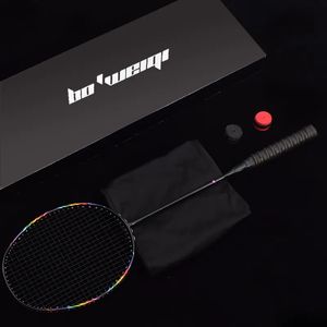 Badminton Rackets 8U Racket Full Carbon Pro Ultra Light Offensive High Graphite Training 231115