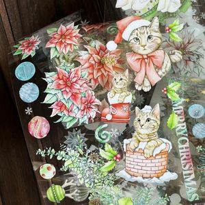 Hediye Sarma Battypei Noel Selamlar Kart Yapma Diy Scrapbooking Planı Dekoratif Çıkartma için Washi Pet Bant