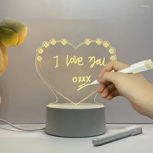Night Lights Creative Heart-shaped Luminous Message Board Usb Led Light For Children And Girls Holiday Gifts Table Top Decorative