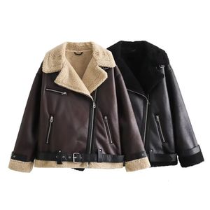 Women's Jackets UNIZERA 2023 AutumnWinter Wear Fashion Casual Loose Versatile Leather and Fur Jacket Coat 231114