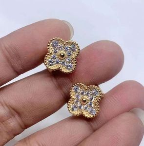 Smyckesdesignerörhängen 925 Silver 18K Rose Gold Full Diamond Earrings Gold Black Agate Red Chalcedony Ear smycken gåva Lyx örhängen