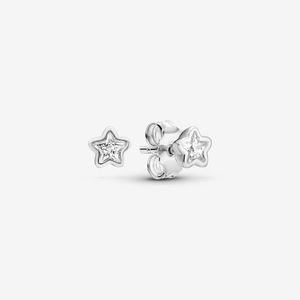 Stud Authentic 100% 925 Sterling Sier Sparkling Star Stud Earrings Fashion Wedding Engagement Smycken Tillbehör för kvinnor gåva drop dhxhk