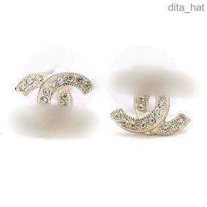 Nya mode studörhängen kvinna lyxdesigner örhänge flerfärger c brev smycken kvinnor 18k diamant bröllop gåvor