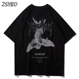 Herren T-Shirts Harajuku Art Fallen Angel Herren T-Shirt Sommer Cool Unisex Hip Hop Lustiges bedrucktes T-Shirt Lässiges T-Shirt Streetwear Tops 230414