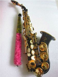 Zupełnie nowy wysokiej jakości sakso-saksofon zakrzywiony czarny saksofon dla dzieci instrument muzyczny z skrzynką