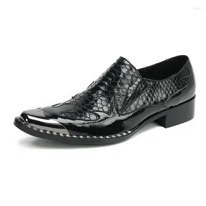 Kleid Schuhe Patent Leder Schwarz Hochzeit Oxford Formale Mode Männer Business Loafers Spitze