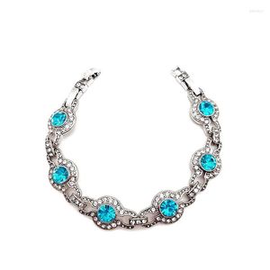 Очарование браслетов Bracelets Bracelet Bracelet Glass Vintage Jewelry Sky Blue регулируется для женщин