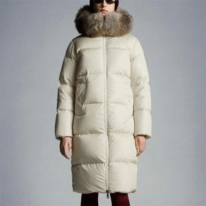 Jaqueta feminina parka para baixo 2023 inverno outerwears moda coreana gola de pele puffer espessamento isolamento casacos longos 231115