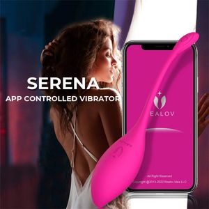 Vibradores Smart Phone APP Controle Sem Fio 10 Frequência Vibrar Bala Kegel Bola G-Spot Massageador Brinquedo Sexual Magic Flamingo Jump Egg Vibrador 23115