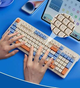 V1 teclado sem fio bluetooth mecânico sentir silencioso meninas escritório mouse conjunto teclado e mouse de alto nível de aparência